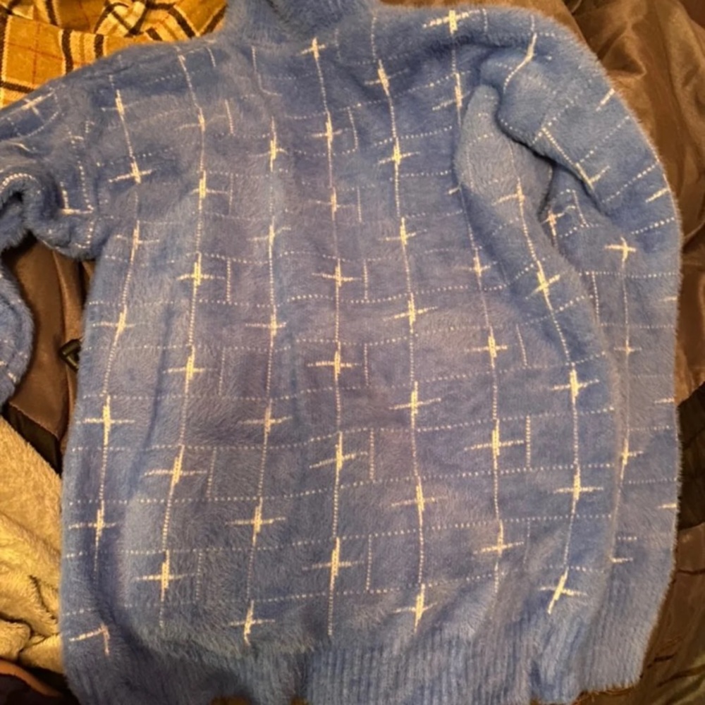 Fuzzy blue sweater